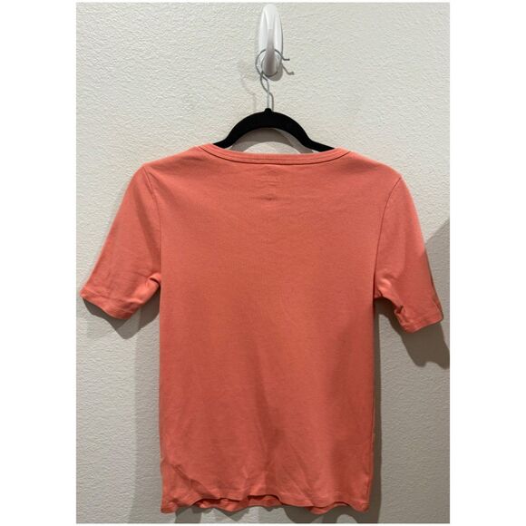 J.CREW Peach Short Sleeve Perfect Fit Blouse - Picture 3 of 3